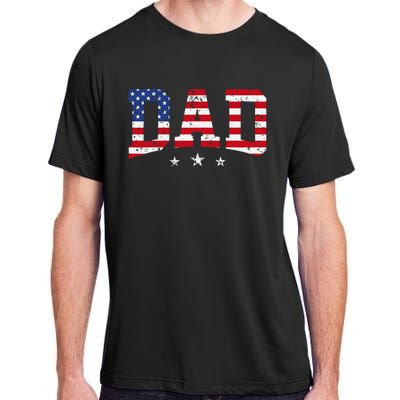 USA Patriotic Dad Father's Day American Flag 4th Of July Dad Adult ChromaSoft Performance T-Shirt