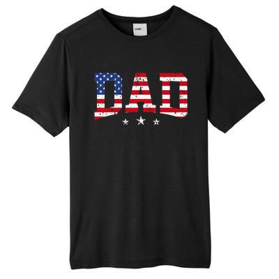 USA Patriotic Dad Father's Day American Flag 4th Of July Dad Tall Fusion ChromaSoft Performance T-Shirt