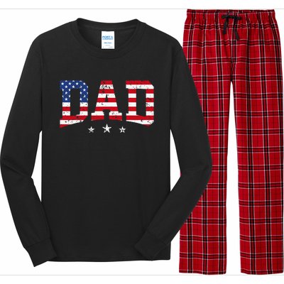 USA Patriotic Dad Father's Day American Flag 4th Of July Dad Long Sleeve Pajama Set