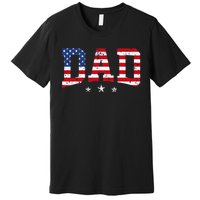 USA Patriotic Dad Father's Day American Flag 4th Of July Dad Premium T-Shirt