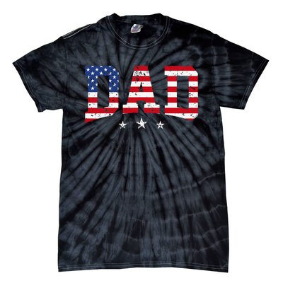 USA Patriotic Dad Father's Day American Flag 4th Of July Dad Tie-Dye T-Shirt