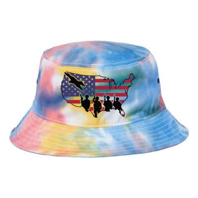 US Patriotic Eagle Soldier  Military Tie Dye Newport Bucket Hat