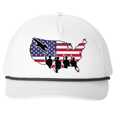 US Patriotic Eagle Soldier  Military Snapback Five-Panel Rope Hat