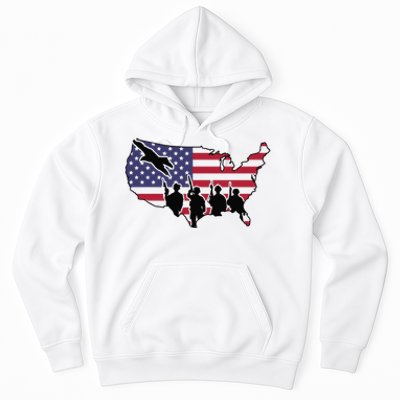 US Patriotic Eagle Soldier  Military Hoodie