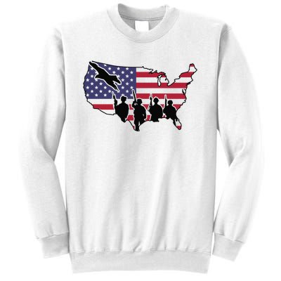 US Patriotic Eagle Soldier  Military Sweatshirt