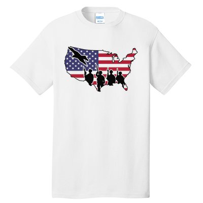 US Patriotic Eagle Soldier  Military Tall T-Shirt