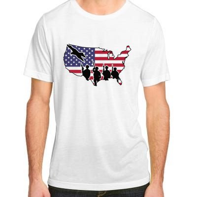 US Patriotic Eagle Soldier  Military Adult ChromaSoft Performance T-Shirt