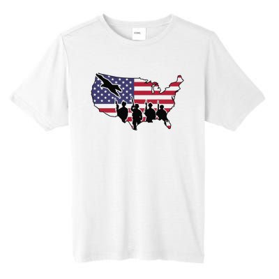 US Patriotic Eagle Soldier  Military Tall Fusion ChromaSoft Performance T-Shirt