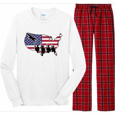 US Patriotic Eagle Soldier  Military Long Sleeve Pajama Set