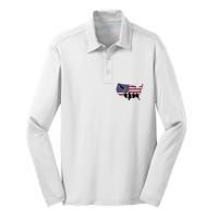 US Patriotic Eagle Soldier  Military Silk Touch Performance Long Sleeve Polo