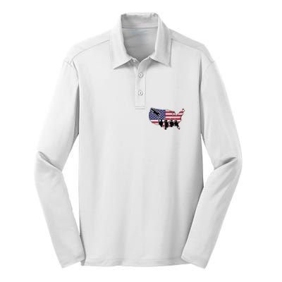 US Patriotic Eagle Soldier  Military Silk Touch Performance Long Sleeve Polo