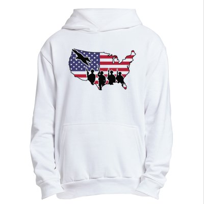 US Patriotic Eagle Soldier  Military Urban Pullover Hoodie