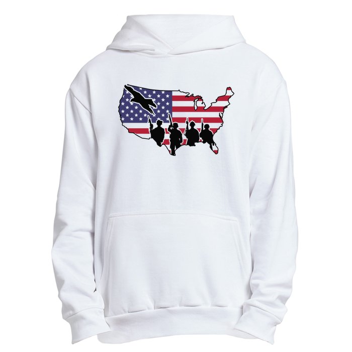 US Patriotic Eagle Soldier  Military Urban Pullover Hoodie