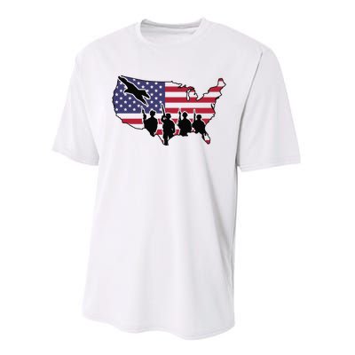 US Patriotic Eagle Soldier  Military Performance Sprint T-Shirt