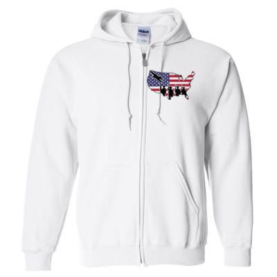 US Patriotic Eagle Soldier  Military Full Zip Hoodie