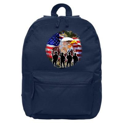 US Patriotic Eagle Soldier  Military 16 in Basic Backpack