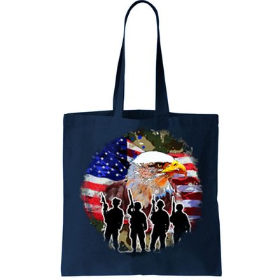 US Patriotic Eagle Soldier  Military Tote Bag