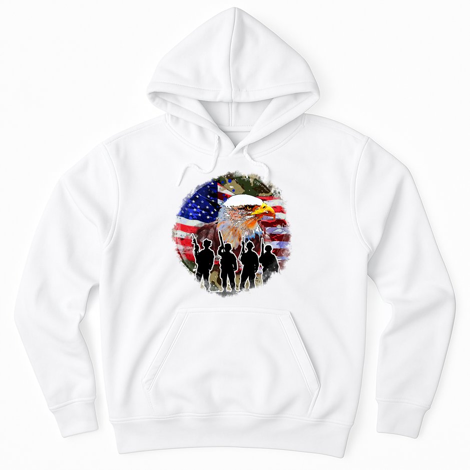 US Patriotic Eagle Soldier  Military Hoodie