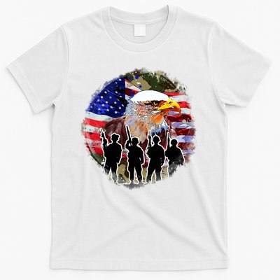 US Patriotic Eagle Soldier  Military T-Shirt
