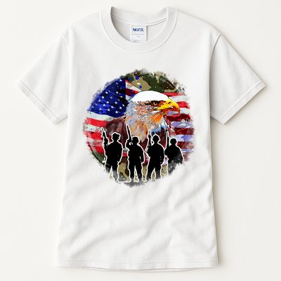 US Patriotic Eagle Soldier  Military Tall T-Shirt