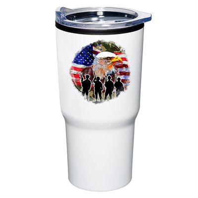 US Patriotic Eagle Soldier  Military Tumbler