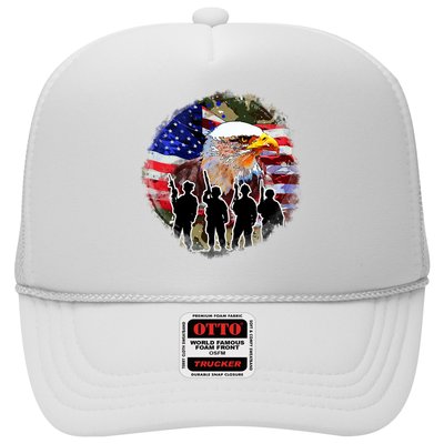US Patriotic Eagle Soldier  Military Trucker Hat