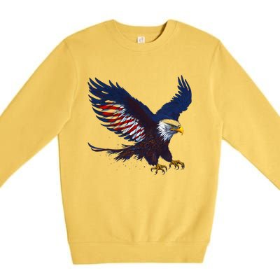 USA Patriotic Eagle Flag 4th Of July Premium Crewneck Sweatshirt