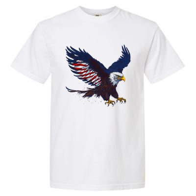 USA Patriotic Eagle Flag 4th Of July Garment-Dyed Heavyweight T-Shirt