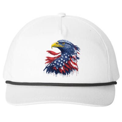 USA Patriotic Eagle Flag Snapback Five-Panel Rope Hat