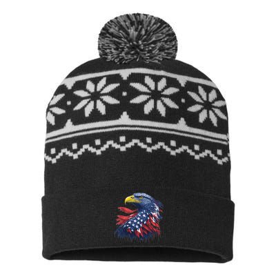 USA Patriotic Eagle Flag USA-Made Snowflake Beanie