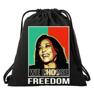 Us President Election Kamala Harris We Choose Freedom Drawstring Bag