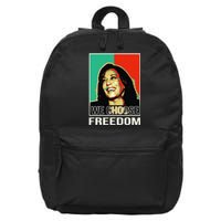 Us President Election Kamala Harris We Choose Freedom 16 in Basic Backpack