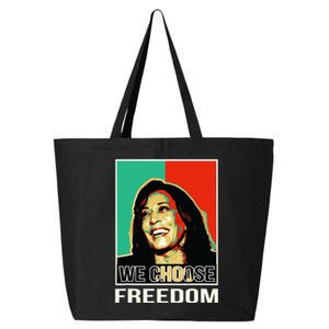 Us President Election Kamala Harris We Choose Freedom 25L Jumbo Tote