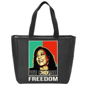 Us President Election Kamala Harris We Choose Freedom Zip Tote Bag