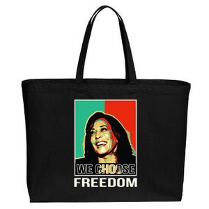 Us President Election Kamala Harris We Choose Freedom Cotton Canvas Jumbo Tote