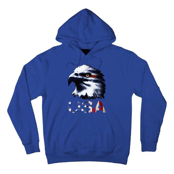 USA Patriotic Eagle Head 4th Of July Independence Day Hoodie