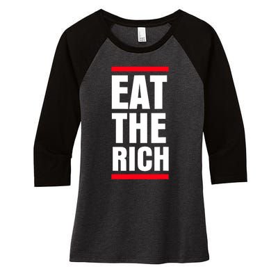 Uaw President Eat The Rich Women's Tri-Blend 3/4-Sleeve Raglan Shirt