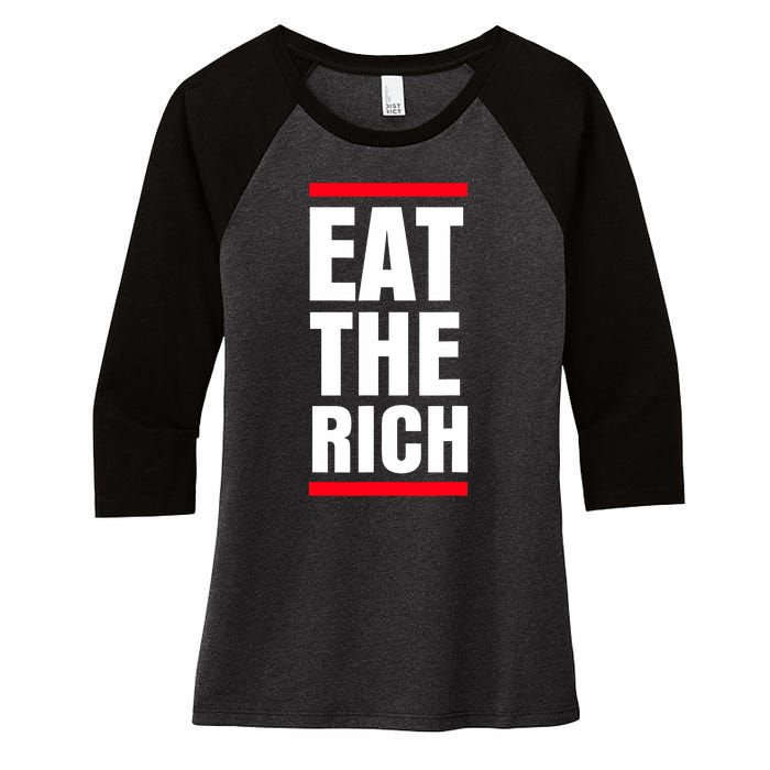 Uaw President Eat The Rich Women's Tri-Blend 3/4-Sleeve Raglan Shirt