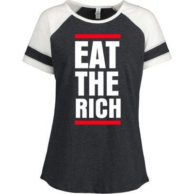 Uaw President Eat The Rich Enza Ladies Jersey Colorblock Tee