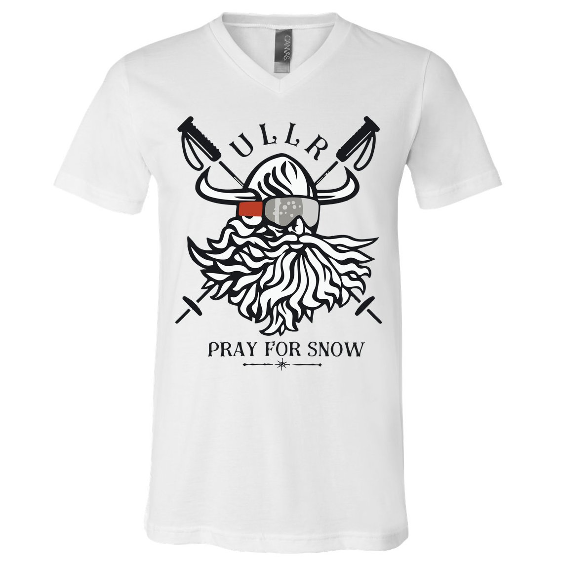 Ullr Pray For Snow Winter Is Coming Bring On The Snow V-Neck T-Shirt