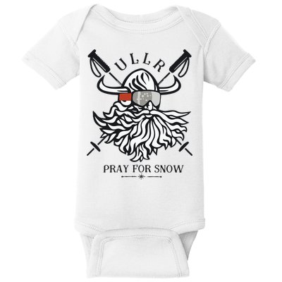 Ullr Pray For Snow Winter Is Coming Bring On The Snow Baby Bodysuit