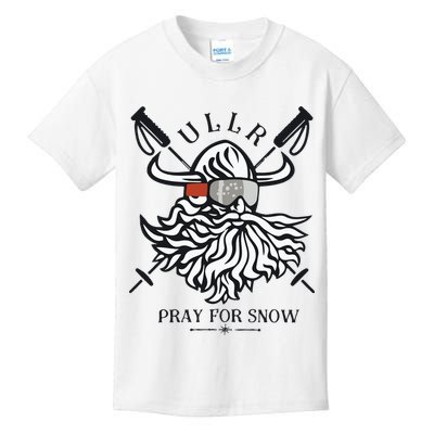 Ullr Pray For Snow Winter Is Coming Bring On The Snow Kids T-Shirt