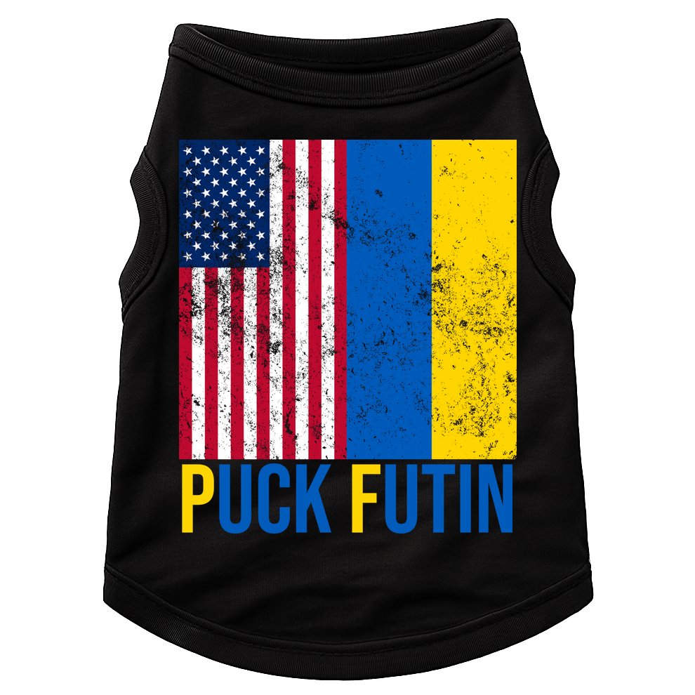 Ukraine Puck Futin USA Flag Doggie Tank