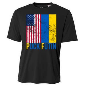 Ukraine Puck Futin USA Flag Cooling Performance Crew T-Shirt