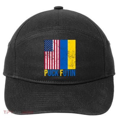 Ukraine Puck Futin USA Flag 7-Panel Snapback Hat