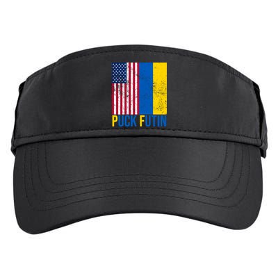 Ukraine Puck Futin USA Flag Adult Drive Performance Visor