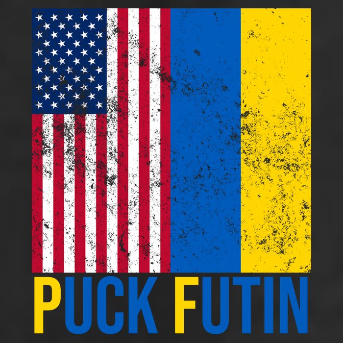 Ukraine Puck Futin USA Flag 11oz C Handle Ceramic Mug