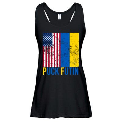 Ukraine Puck Futin USA Flag Ladies Essential Flowy Tank