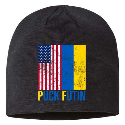 Ukraine Puck Futin USA Flag Sustainable Beanie