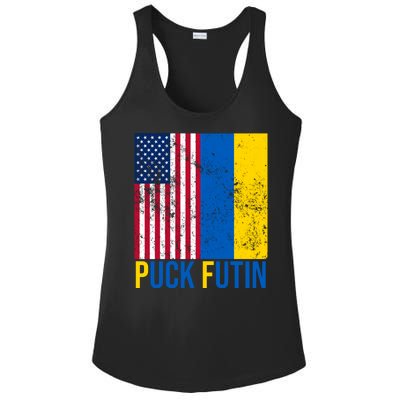 Ukraine Puck Futin USA Flag Ladies PosiCharge Competitor Racerback Tank